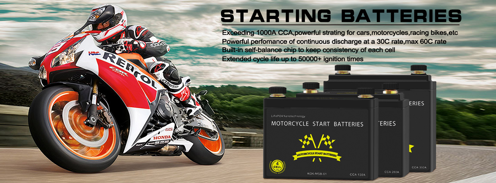Motorcycle Start Batteries